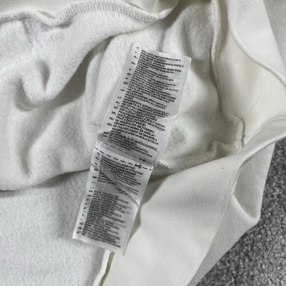 Adidas Sweatshirt Mens Medium Graphic Print Fleece Thin Streetwear White - Picture 7 of 15